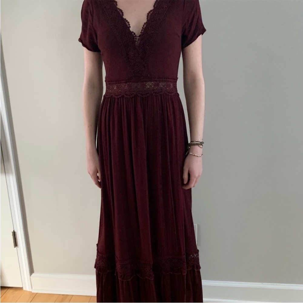 maroon formal maxi dress